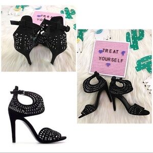 NEW Zara Rhinestone Jewels Cut-Out High Heels​​​​​